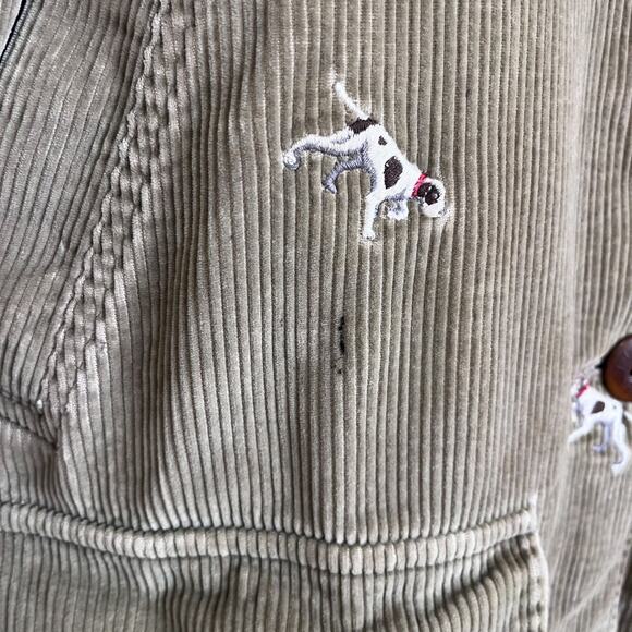 LL Bean Hunting Dog Corduroy Womens Chore Coat Barn Jacket Size MP Embroidered - Picture 15 of 15